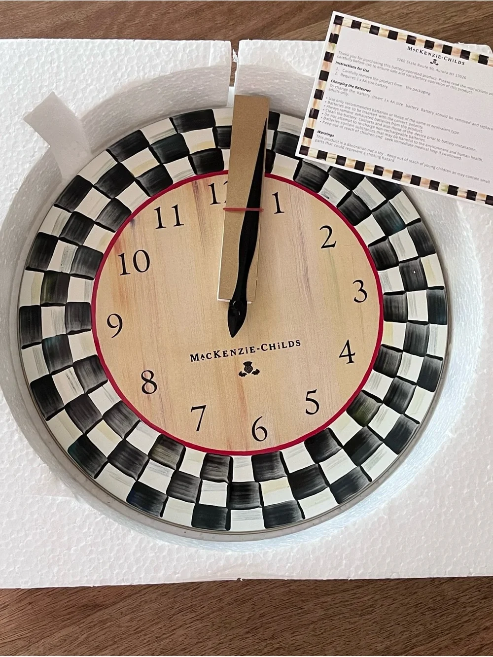 Mackenzie Childs Courtly Check Wall Clock